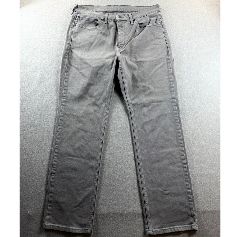 Levi 514 Straight Fit Mens 36x30 Gray Twill Denim Jeans
